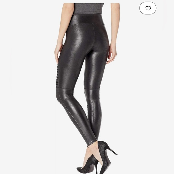 Spanx Faux Leather Mayo Leggings Sz M *EUC* - Picture 2 of 11